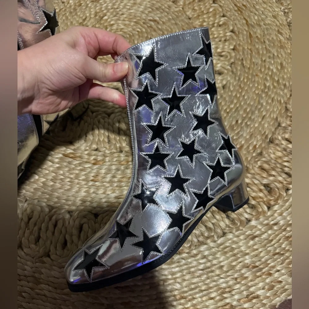 New Jeffrey Campbell On
Mars Bootie silver star western cowgirl Bowie spring - Picture 3 of 8